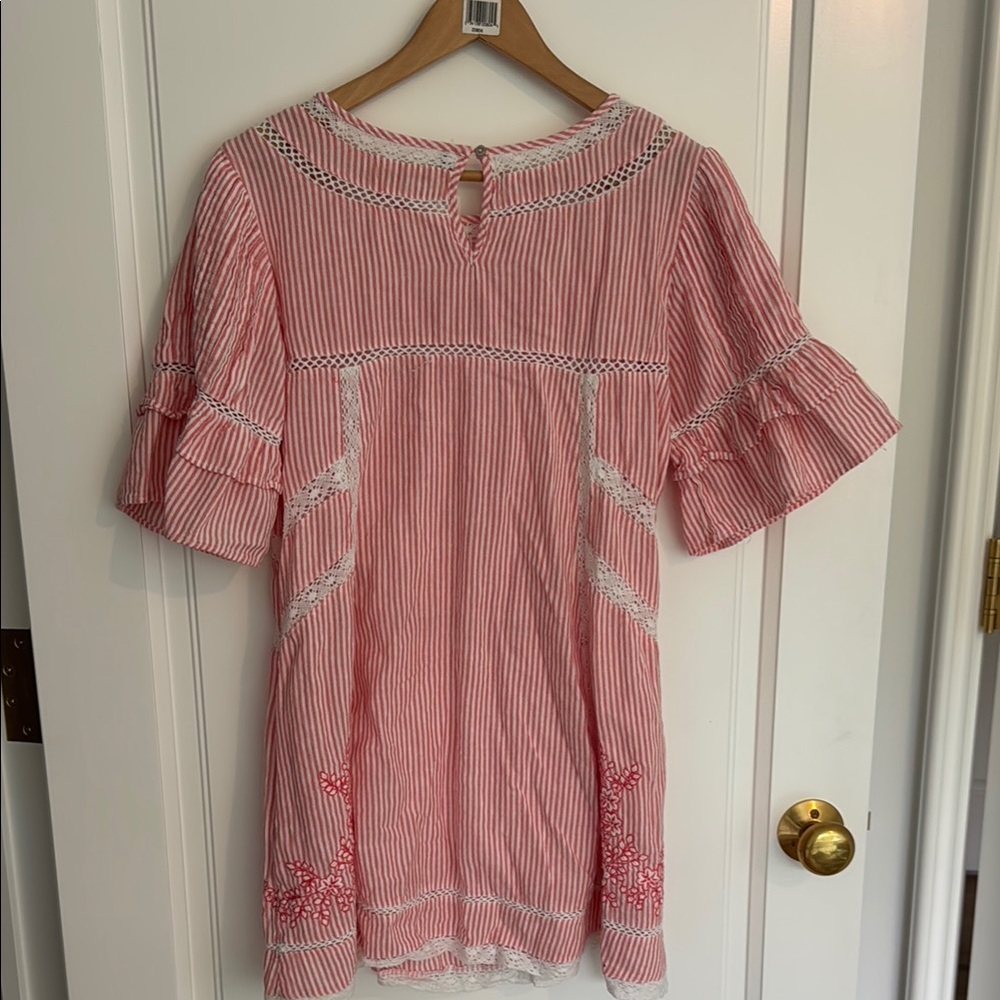 Free People Pink Flutter Sleeve Ruffled dress - Picture 3 of 3